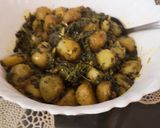A picture of step 8 of Methi aloo.
