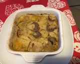 Une image de l'étape 11 de Gratin de pommes de terre à l ail,oignon basilic et mozzarella di buffala au bouillon de gambas.