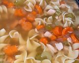 A picture of step 2 of Crock Pot Chicken Noodle or Rice Soup.