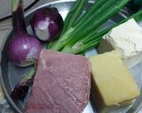 Foto del paso 2 de la receta: Tarta de JyQ y verdeo 🧀☘🍖 tipo "Quichè Lorraine" sin culpa 😁