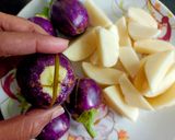 A picture of step 2 of Ringan Na Ravaiya / Stuffed Eggplant (Gujarati style).