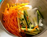 A picture of step 1 of Zucchini Salad.