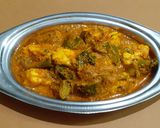 A picture of step 13 of Corn paneer capsicum curry.