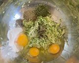 A picture of step 2 of 10 minute Savory Zucchini Pancakes #vegetarian #paleo #low carb #grain-free #gluten-free.