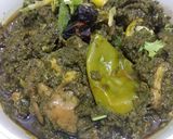 A picture of step 9 of Palak Chicken (spinach).