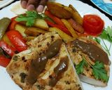 A picture of step 12 of Chicken Steak with stir fried Vegetables.