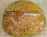 Foto langkah ke 18 dari resep Pandan Biji Wijen Hitam Sourdough Bread.