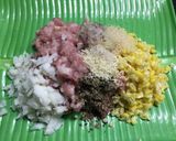 Hình bước làm 1 của món Xôi viên thịt. Bữa sáng thứ 5.