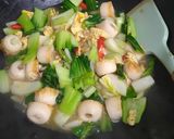 Foto langkah ke 8 dari resep Tumis Bok Coy Kuah Telor Bakso.