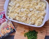 Hình bước làm 5 của món Bông Cải Trắng, Nui Ống & Jambon Phủ Phô Mai Đút Lò
