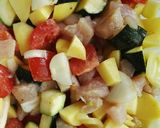 Csirkemell saslik ömlesztve, jénaiban sütve recept fázis 1 fotója