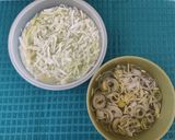 A picture of step 1 of Rice Paper Pouches Filled with Cabbage, Tofu, and Carrots.