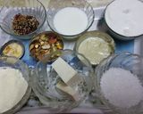 A picture of step 1 of Paneer paan with sweet saffron sauce.