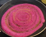 A picture of step 4 of Beetroot dosa.