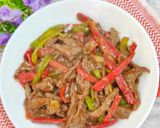 Foto langkah ke 8 dari resep Tumis Daging Sapi dan Paprika.