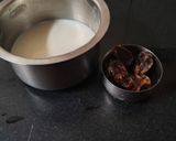 A picture of step 1 of Hot Dates milk.