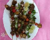 A picture of step 4 of Grilled baby potatoes and tomatoes with green chattny.