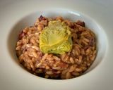 Foto del paso 8 de la receta: Arroz meloso con jamón ibérico, Idiazábal y alcachofa