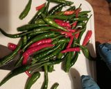 A picture of step 2 of Three Pepper Hot Sauce.