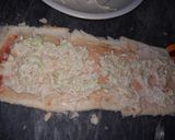 A picture of step 3 of Pin wheel sandwiches.