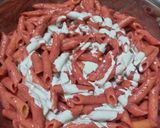 A picture of step 10 of Pink (beetroot) pasta.