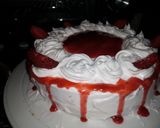 A picture of step 6 of Eggless Strawberry Cake.