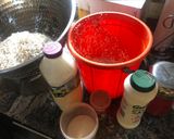 A picture of step 1 of Sinasir or Rice pancakes.