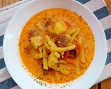 Kolbászos vajbableves recept fázis 6 fotója
