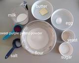 Sweet purple potato bread loaf (using tongzhong recipe) recipe step 2 photo