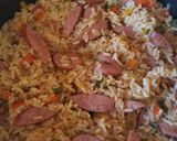 A picture of step 8 of Jambalaya.