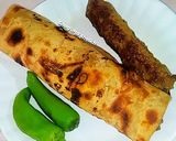 A picture of step 7 of Seekh kabab roll paratha.