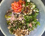 A picture of step 3 of Cowpea / Black-Eyed Beans Zero Oil Cold Chaat Salad.