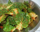 Hình bước làm 4 của món Kim Chi cải bẹ xanh muối xổi 봄동겉절이