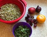 A picture of step 1 of Sprouted moong with fruits.