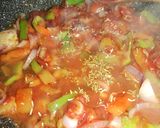 Foto del paso 4 de la receta: Masa de cerdo frita con salsa de tomate, pimiento y cebolla