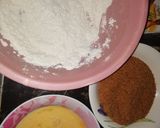 A picture of step 2 of Breadcrumbed chicken #4 week challenge#charity recipe.