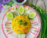 Hình bước làm 6 của món Cơm chiên lạp xưởng,chả lụa và trứng