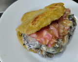 Foto del paso 8 de la receta: Arepa🥙rellena de calabacines y berenjena🍆con queso crema🧀