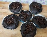 A picture of step 8 of Chocolate Premix Choco chips chocolate Ganache Stuffed muffins.