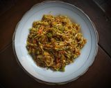 Foto langkah ke 6 dari resep Tumis Bunga Pepaya & Teri Nasi.
