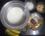 A picture of step 1 of Banana&peanut Kheer.