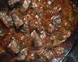 A picture of step 3 of Beef kaleji.