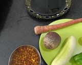 A picture of step 1 of Kala chana salad with tangi sauce.