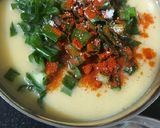 A picture of step 2 of Green onion moong dal chilla.
