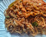 A picture of step 7 of Triple Schezwan fried rice.