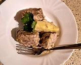 A picture of step 6 of Nduma and sweet potato in coconut sauce.