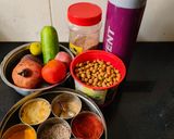 A picture of step 1 of Kala chana chaat.