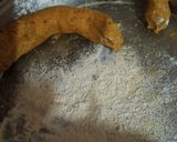 A picture of step 2 of Besan ki papdi.
