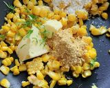 A picture of step 2 of South indian cheese butter corn chat.