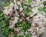 A picture of step 2 of Rice &Bean aranchini balls.